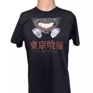 NEW Men’s TOKYO GHOUL Smile Zipler Teeth Black Shirt